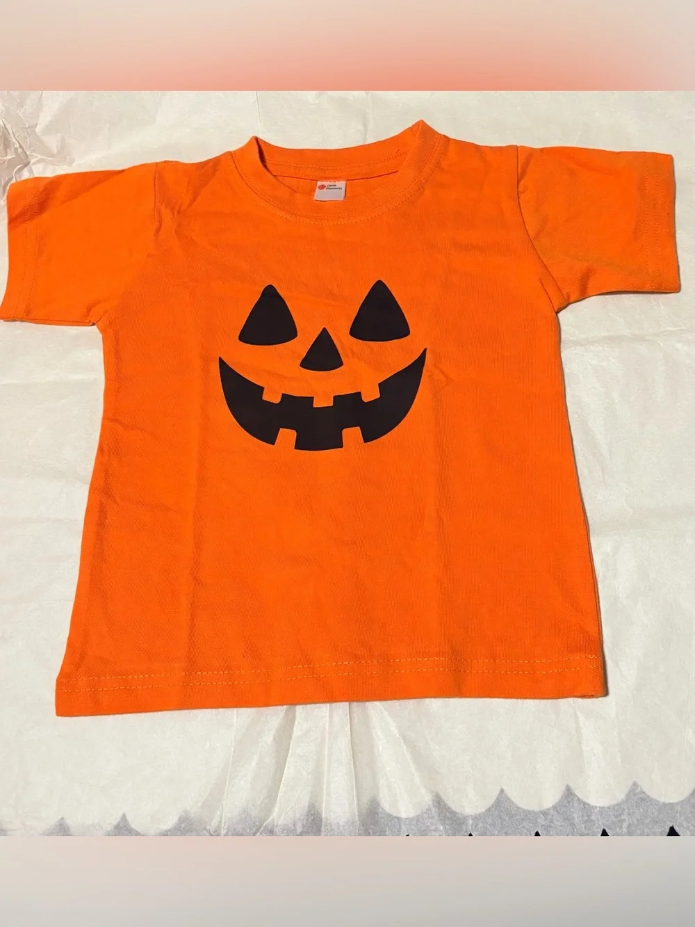 Baby Pumpkin Face Halloween T-Shirt  100% Cotton Size 6-12 months